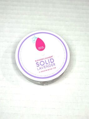 Makeup Brush Cleaner beautyblender Solid Lavender + Silicone Scrub Mat New!